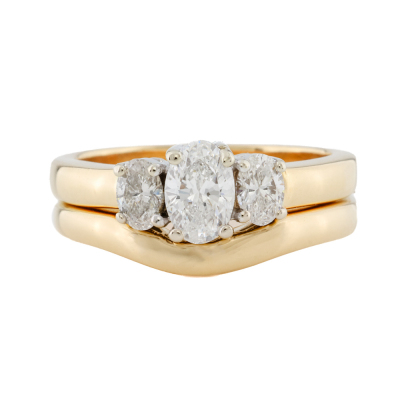 0.76ct Trilogy Ring & Matching Band Ring