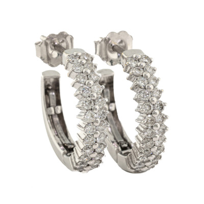 0.72ct Diamond Hoop Earrings