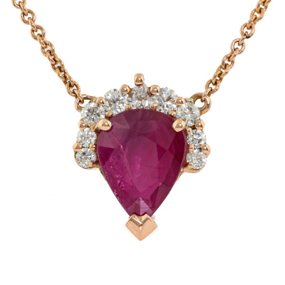 2.10ct Ruby & Diamond Pendant