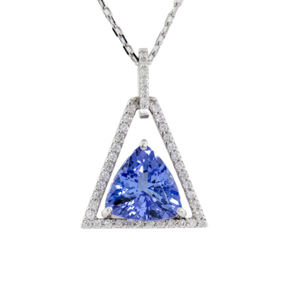 1.68ct Tanzanite & Diamond Pendant