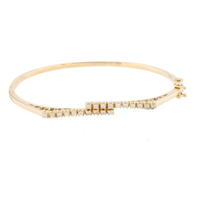 Diamond Bangle, 18ct Gold 10.2g