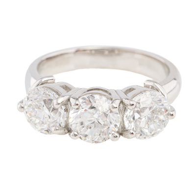 3.02ct Diamond Trilogy Ring GIA F-G SI1