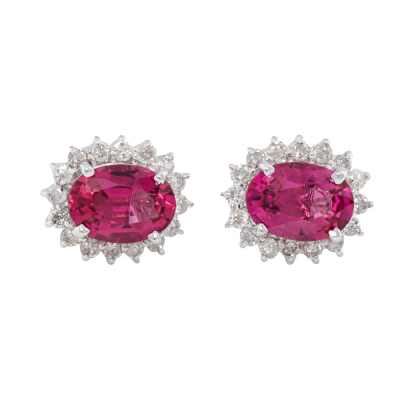 1.50ct Tourmaline & Diamond Earrings