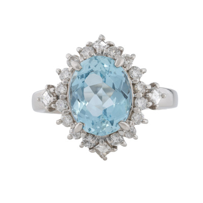 2.68ct Aquamarine & Diamond Ring