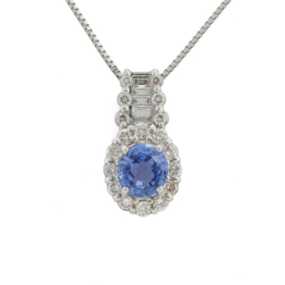 1.11ct Sapphire & Diamond Pendant