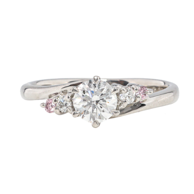Intense Pink & White Diamond Ring
