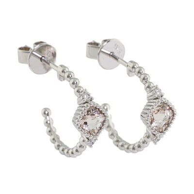 0.65ct Morganite & Diamond Earrings