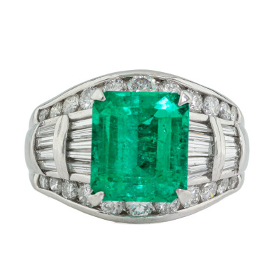 4.28ct Emerald & 1.74ct Diamond Ring