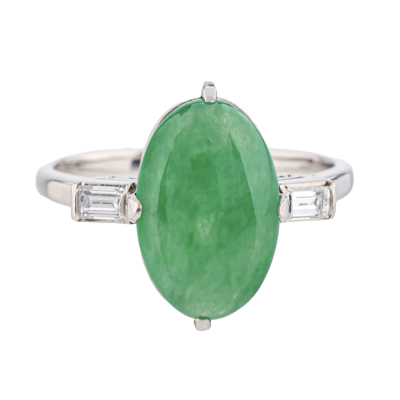 3.54ct Jadeite Jade & Diamond Ring
