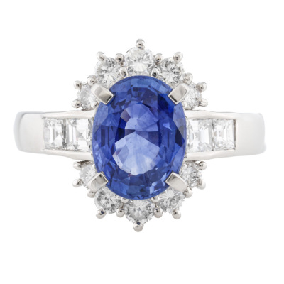 2.44ct Sapphire & Diamond Ring