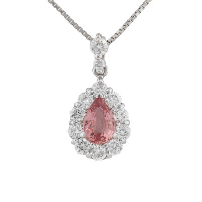 0.71ct Unheated Padparadscha Sapphire Pendant