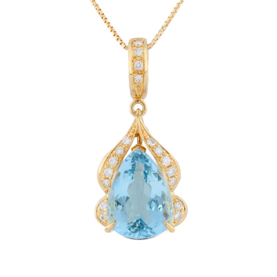 4.53ct Aquamarine & Diamond Enhancer Pendant