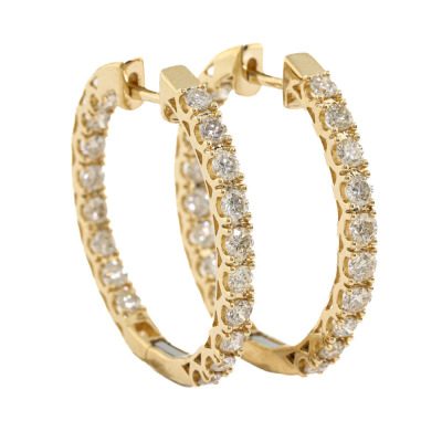 2.01ct Diamond Hoop Earrings