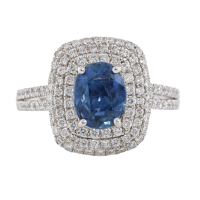 1.62ct Unheated Sapphire Oscar Friedman Ring GIA