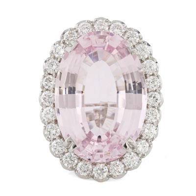 32.00ct Kunzite & Diamond Ring
