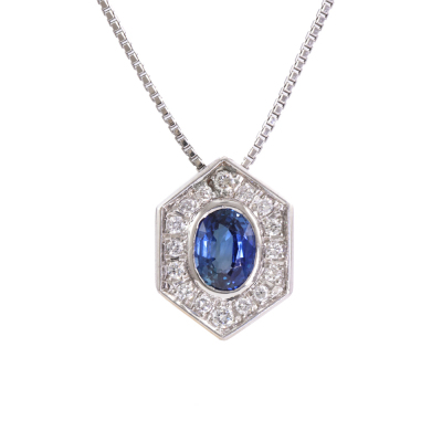 1.66ct Sapphire & Diamond Pendant