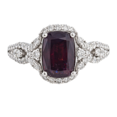 2.34ct Unheated Kashmir Purplish Pink Sapphire Ring GIA