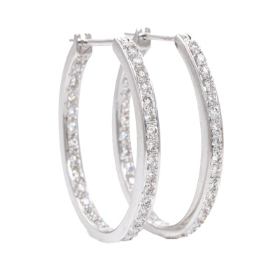 0.70ct Diamond Hoop Earrings