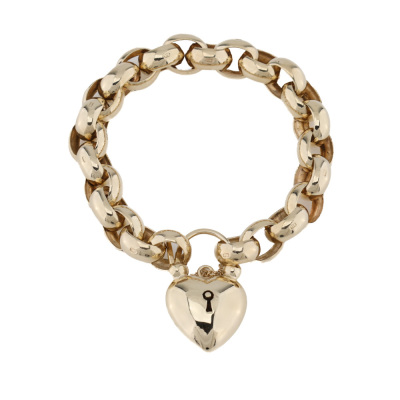 Chain Bracelet with Padlock, 9ct 45.0g