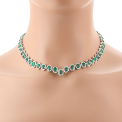 21.47ct Emerald & 5.00ct Diamond Necklace