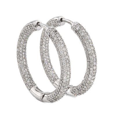 2.96ct Diamond Hoop Earrings