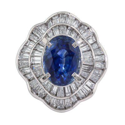 5.09ct Sapphire & 3.10ct Diamond Ring
