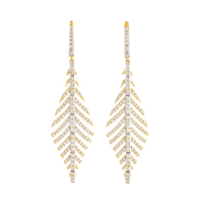 1.09ct Diamond Leaf Earrings