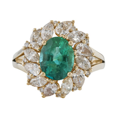 1.56ct Emerald & Diamond Ring