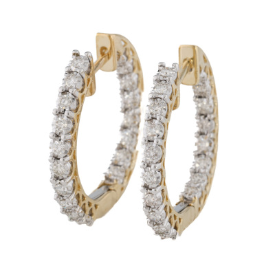0.76ct Diamond Hoop Earrings