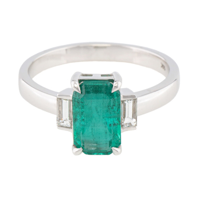 2.03ct Zambian Emerald & Diamond Ring GSL