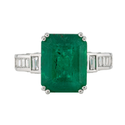 5.71ct Emerald & Diamond Oscar Friedman Ring