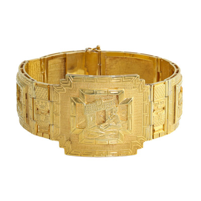 Storyteller Andean Indigens Panel Bracelet, 18ct 80g