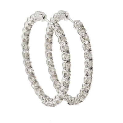 5.00ct Diamond Hoop Earrings