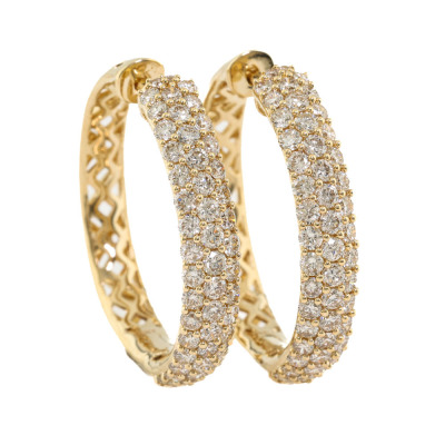 2.05ct Diamond Hoop Earrings