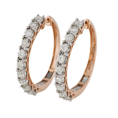2.01ct Diamond Hoop Earrings