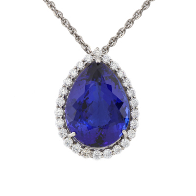 18.62ct Tanzanite & Diamond Pendant