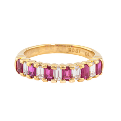 0.87ct Ruby & Diamond Ring