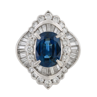 5.00ct Unheated Thai Sapphire Ring GIA