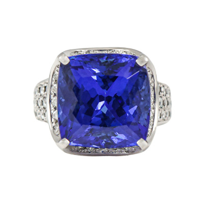 17.11ct Tanzanite & Diamond Ring