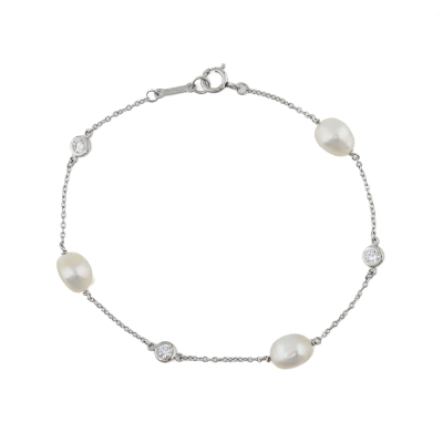 Tiffany & Co Pearl & Diamond Bracelet