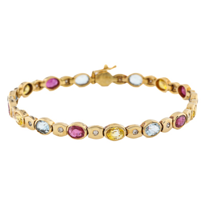 8.00ct Multicolour Gemstones & Diamond Bracelet