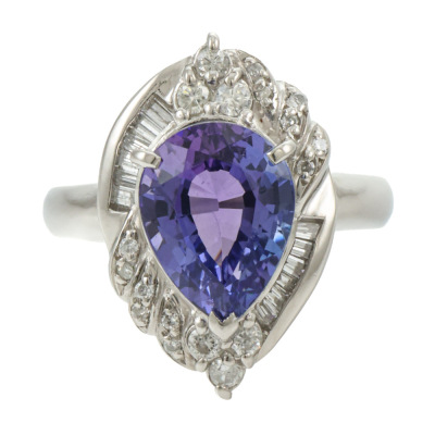 3.67ct Tanzanite & Diamond Ring