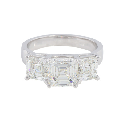 2.01ct Centre Diamond Trilogy Ring GIA H VS2