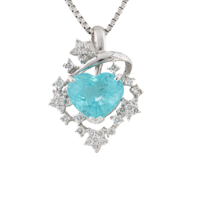 2.82ct Paraiba Tourmaline & Diamond Pendant GIA