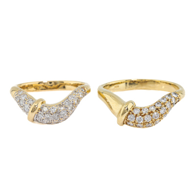 Diamond Curved Band Ring Set