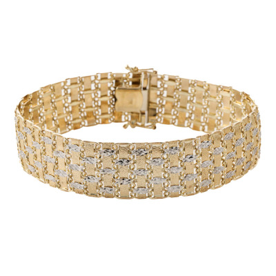 9ct Two-Tone Mesh Bracelet, 16.3g