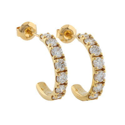 2.46ct Diamond Hoop Earrings