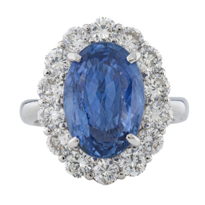 7.59ct Unheated Sri Lankan Sapphire Ring GIA