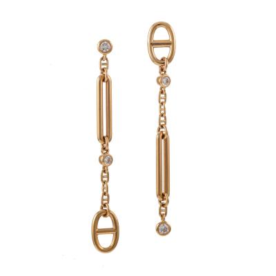 Hermes Chaine d Ancre Chaos Diamond Earrings