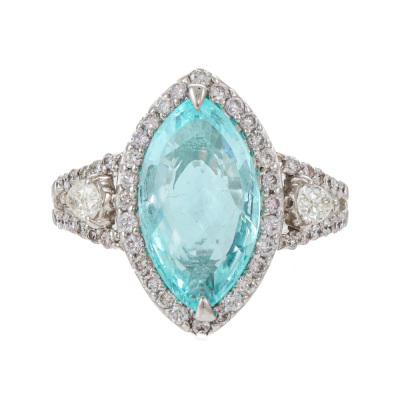 3.04ct Paraiba Tourmaline & Diamond Ring